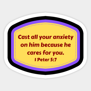 Bible Verse 1 Peter 5:7 Sticker